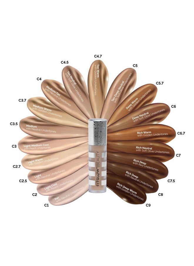 FITGLOW Beauty Natural Conceal+ Full Coverage Concealer ; Vegan Woman Owned Clean Beauty (C5 Tan Deep Neutral Soft Olive Undertones)  - Image 5