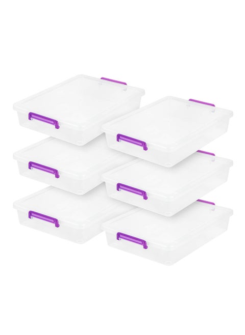 IRIS USA 6 Qt Plastic Storage Bins with Lids 6 Pack Craft Storage Container Sensory Bin Organizing Containers for Home Office  Art Supplies Stackable Clear