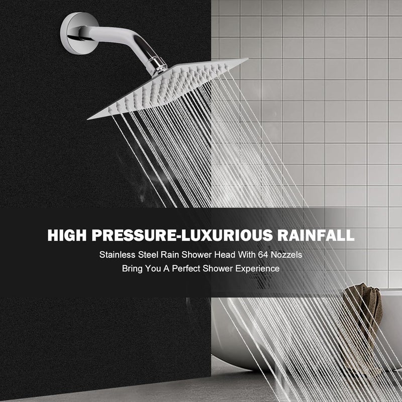 Tudoccy Stainless Steel Shower Steel Shower Head For Bathroom And Slim Overhead Shower Bathroom Rain Shower Adjustable Steel Shower For Bathroom bath shower for bathroom 6 Inch Slim Shower - Image 5
