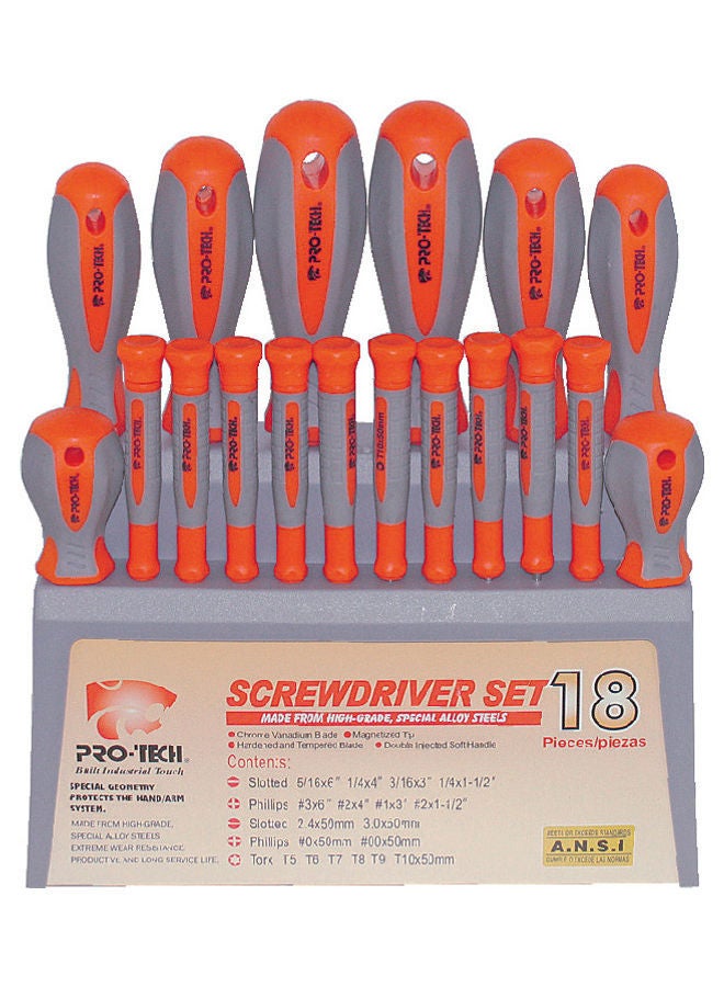 NIBEMINENT 18-Piece Screwdriver Set Orange/Grey - Image 1