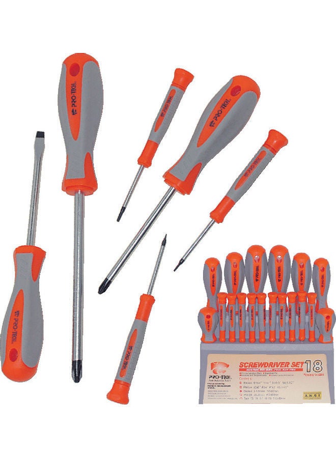 NIBEMINENT 18-Piece Screwdriver Set Orange/Grey - Image 2