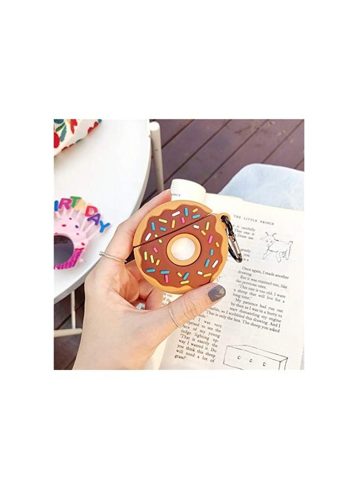 عام (عبوة من 2) حقيبة سيليكون لطيفة لسماعات Airpods 1/2 مع سلسلة مفاتيح، تصميم كرتوني لحماية الشاحن وسماعات الرأس، مجموعة ملحقات متوافقة مع Airpods 1 و 2 - Image 2