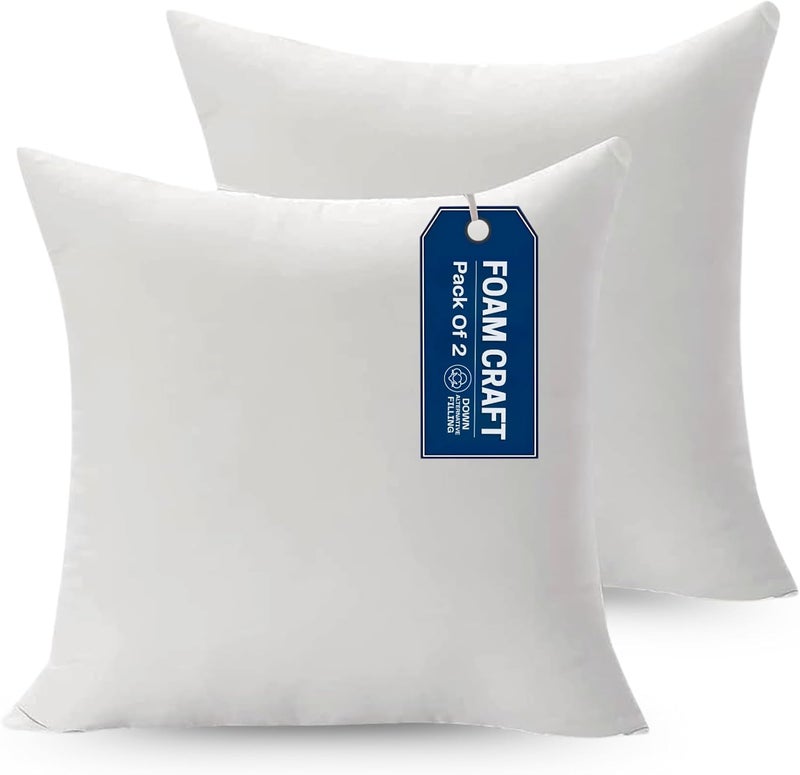 Cushion Inserts for Sofas Cushions, Bed Pillows & Chair Cushions | 100% Polyester Stuffed Cushion Filler for Couch Cushions | Washable Cushion Inner Pads, Pack of 2 Throw Pillow Inserts (60 x 60cm) - Image 1