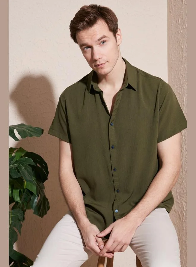 Buratti  Buratti Cotton Blend Short Sleeve Regular Fit Shirt Men's SHIRT CF23S113139 for Men | Best Price UAE