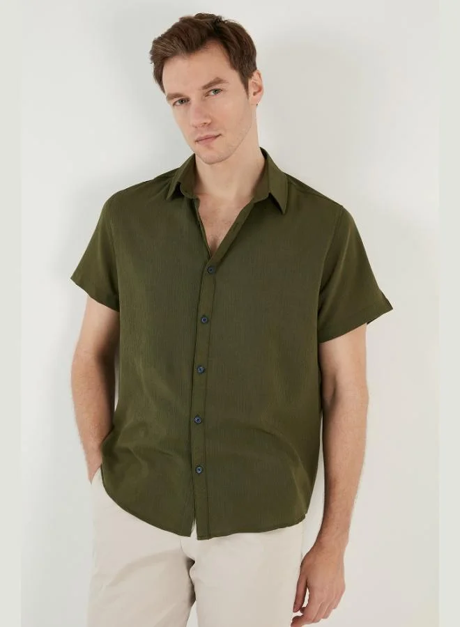 Buratti  Buratti Cotton Blend Short Sleeve Regular Fit Shirt Men's SHIRT CF23S113139 for Men | Best Price UAE