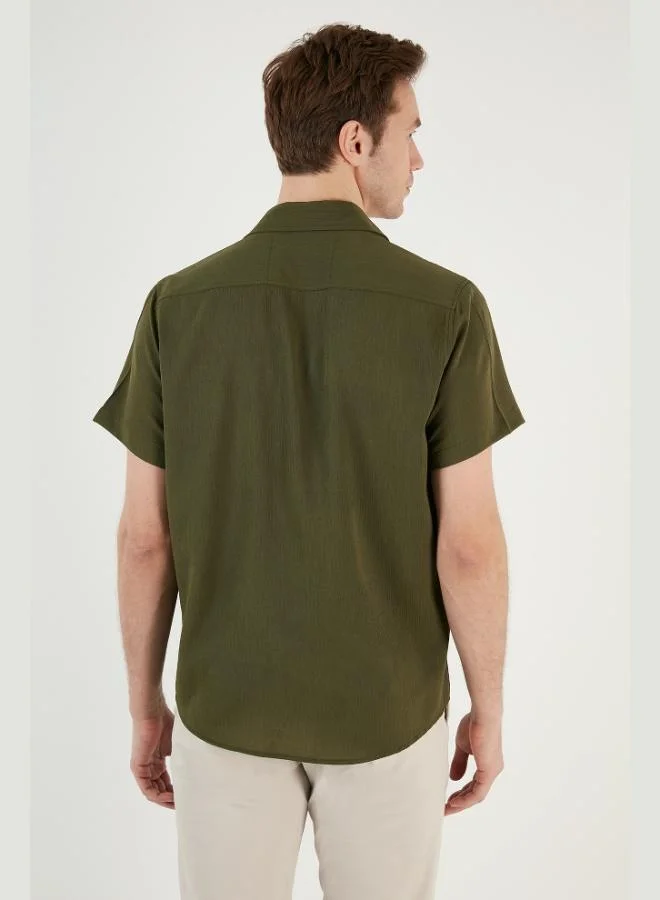 Buratti  Buratti Cotton Blend Short Sleeve Regular Fit Shirt Men's SHIRT CF23S113139 for Men | Best Price UAE