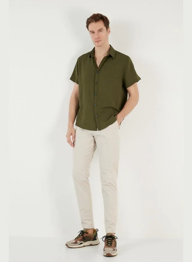 Buratti  Buratti Cotton Blend Short Sleeve Regular Fit Shirt Men's SHIRT CF23S113139 for Men | Best Price UAE