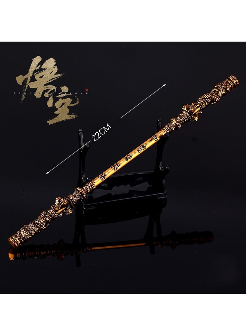 Wukong "Black Myth Wukong" Ruyi Golden Hoop All-metal Crafts Ornaments Gold-plated 22CM  - Image 1