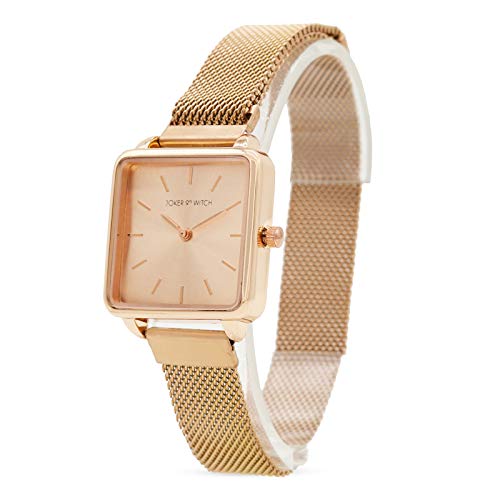 Joker & Witch Stainless Steel Sunshine Rosegold Analog Watch Bracelet Set For Women, Rose Gold Dial, Rose Gold Band - Image 4