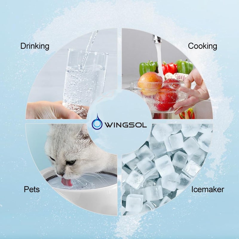 WINGSOL ?????????????? Under Sink Water Filter Replacement  Reduce 99.99% Chlorine  Heavy Metals  Odor  Smell  Rust  Sediment  8K Life & High-Flow  Multi-Stage Filter  Compatible With Ws-Qc-001/ Ws-Qc-001(F) - Image 4