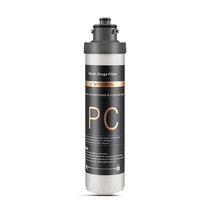 WINGSOL ?????????????? Under Sink Water Filter Replacement  Reduce 99.99% Chlorine  Heavy Metals  Odor  Smell  Rust  Sediment  8K Life & High-Flow  Multi-Stage Filter  Compatible With Ws-Qc-001/ Ws-Qc-001(F) - Image 1