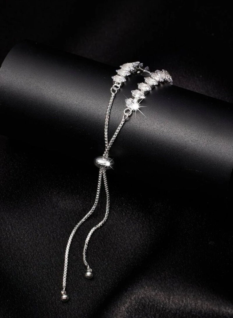 Elegant Silver Zirconia Bracelet