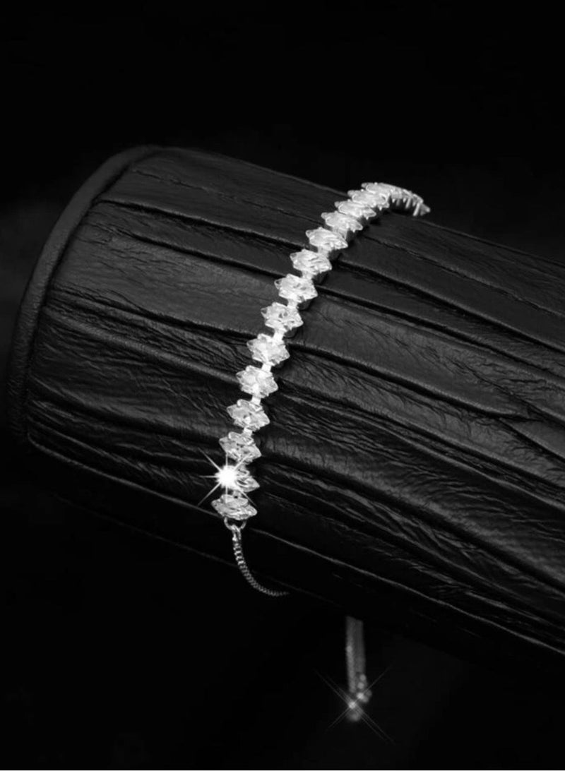 Elegant Silver Zirconia Bracelet