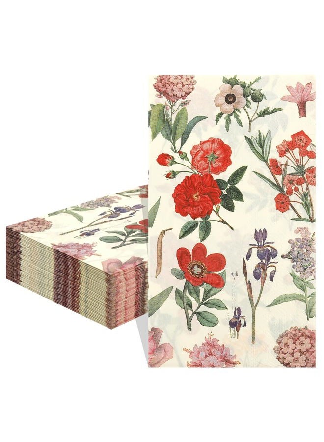 Chffcuh Floral Napkins, 50 PCS Spring Napkins, Vintage Floral Paper Napkins, Watercolor Flower napkins, Floral Cocktail Napkins, Wildflower Luncheon Napkins for Spring Wedding Baby Shower Birthday Tea Party - Image 1