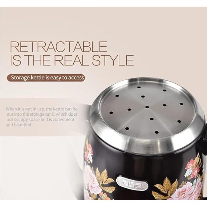 DSP Elegant Electric Kettle With Samovar 1800W Power 35L08L Capacity Floral Pattern May Vary Perfect For Tea And Coffee - Image 5