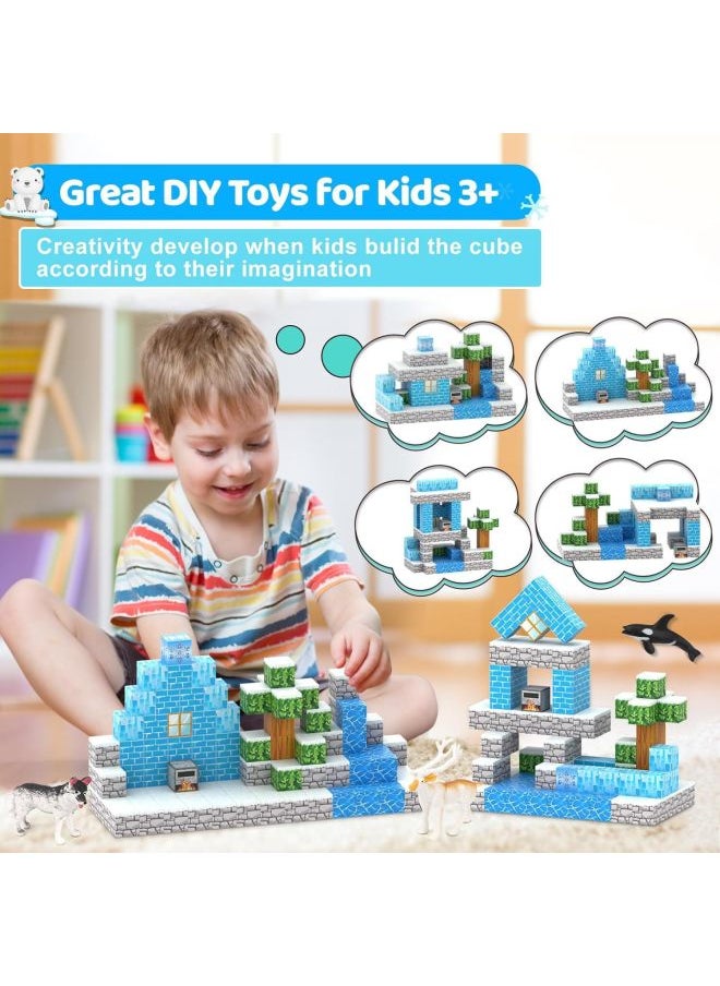 Generic - My Magnetic Block Building Block World Building 2.5CM Magnetic Building Block Children's Puzzle Toy Manufacturers Wholesale-Color:2.0cm [Forest] 75pc + Storage Bag + Instruction Manual (randomly Comes With 2 Minifigures) - Image 1