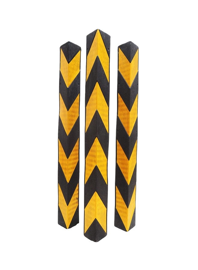 Elysian Parking Safety Rubber Pillar/Corner Guard 78.74 Cm with 4 Reflective Tape for Wall and Vehicle Protection (1 Pc) - Image 2