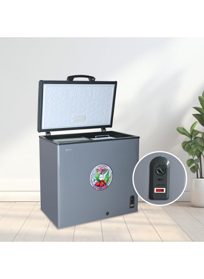 SPJ 200 L Chest Freezer – SLW295C / POSH‑SLW295C, Hard‑Top Single Door with Sliding Glass Lid, LED Light & R600a Compressor - Image 4