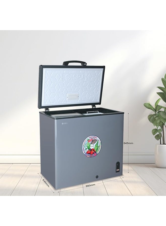 SPJ 200 L Chest Freezer – SLW295C / POSH‑SLW295C, Hard‑Top Single Door with Sliding Glass Lid, LED Light & R600a Compressor - Image 5