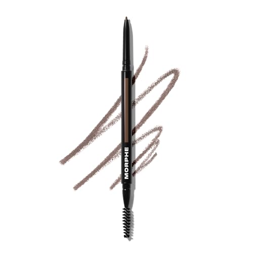 Morphe Micro Dual Eyebrow Pencil DualEnded Brow Pencil Featuring a Retractable UltraPrecise Pointed Tip Richly Pigmented SmoothGliding LongLasting Wax Formula Cold Brew 0003 oz - Image 1