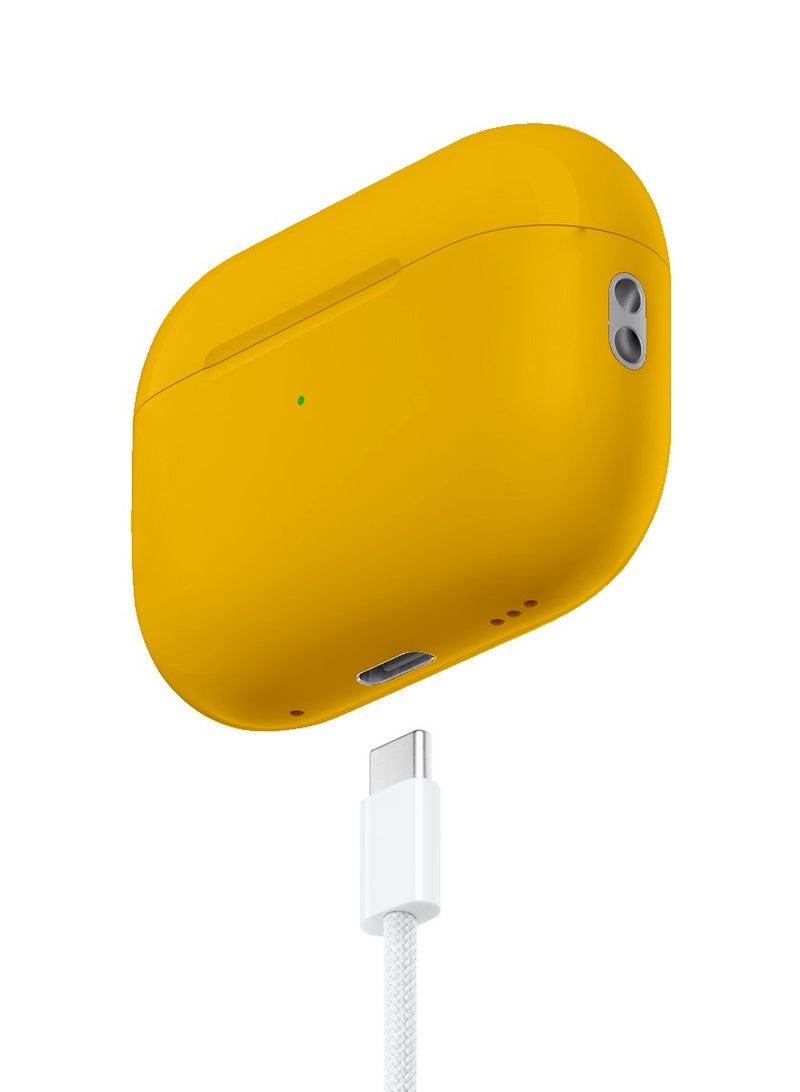 Craft CRAFT by MERLIN PAINTED APPLE AIRPODS PRO GEN 2 [TYPE C] (YELLOW MATTE)  - Image 4