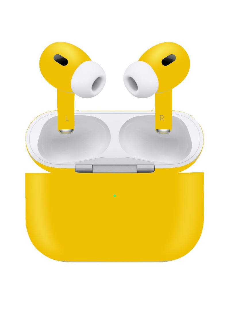 Craft CRAFT by MERLIN PAINTED APPLE AIRPODS PRO GEN 2 [TYPE C] (YELLOW MATTE)  - Image 1
