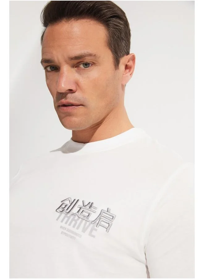 جون June Men Printed T-Shirt White