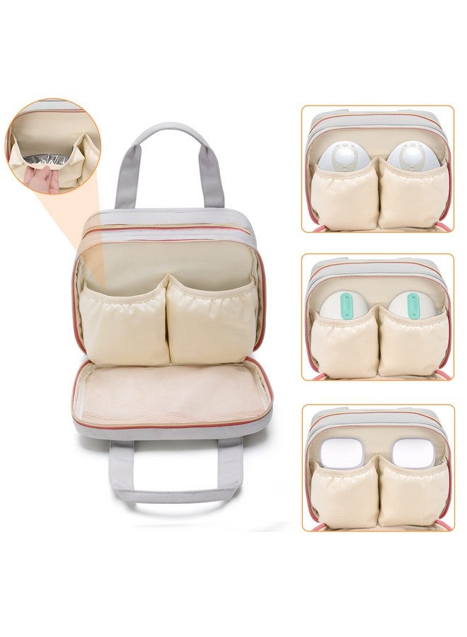 Damero حقيبة مضخة الثدي القابلة للارتداء مع كيس ثلج متوافقة مع مضخة الثدي Elvie و Willow حقيبة حمل لزجاجات مضخة الثدي القابلة للارتداء وأجزاء المضخة والمزيد من التصميم الحاصل على براءة اختراع - Image 3