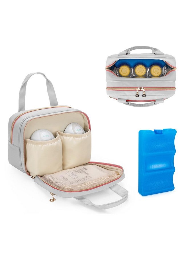 Damero حقيبة مضخة الثدي القابلة للارتداء مع كيس ثلج متوافقة مع مضخة الثدي Elvie و Willow حقيبة حمل لزجاجات مضخة الثدي القابلة للارتداء وأجزاء المضخة والمزيد من التصميم الحاصل على براءة اختراع - Image 2