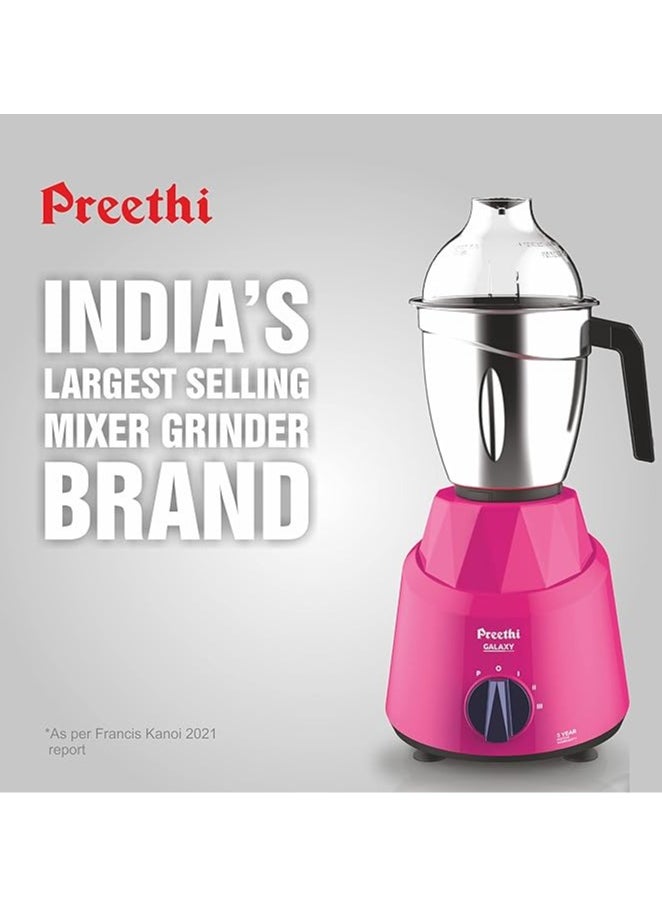 ماركة غير محددة Preethi Galaxy MG225 Mixer Grinder, 750 watt, Pink, 3 Jars, Vega W5 Motor  - Image 2