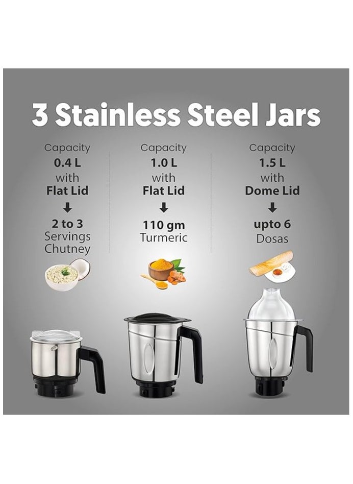 ماركة غير محددة Preethi Galaxy MG225 Mixer Grinder, 750 watt, Pink, 3 Jars, Vega W5 Motor  - Image 3
