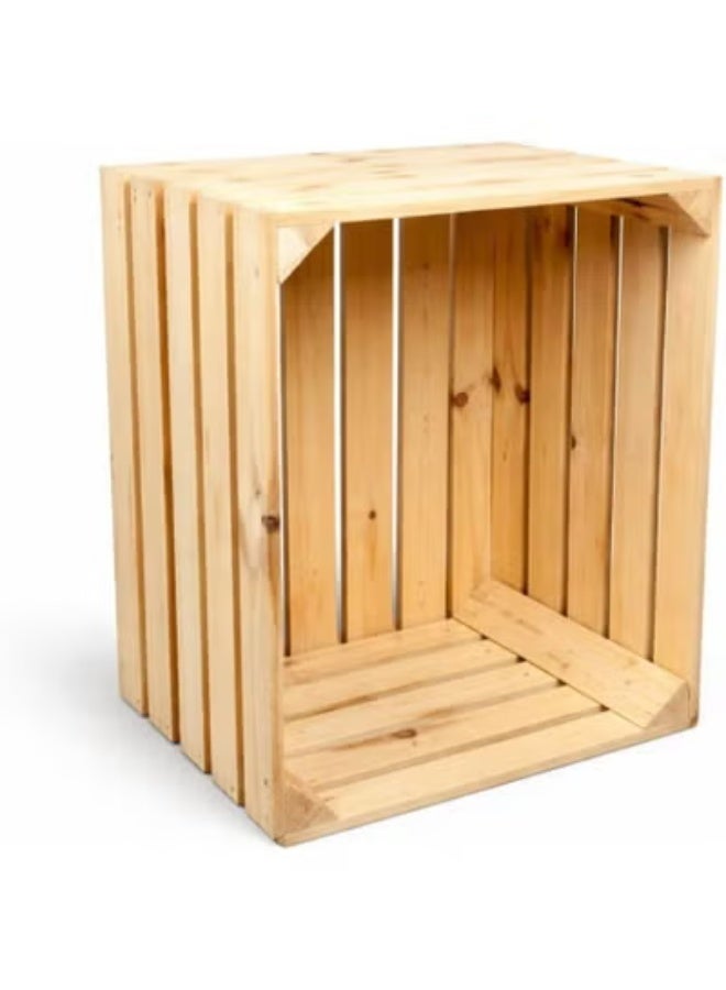 Natural wooden box - 50 x 40 x 30 cm - Fruit box, pastry box (1) - Image 1