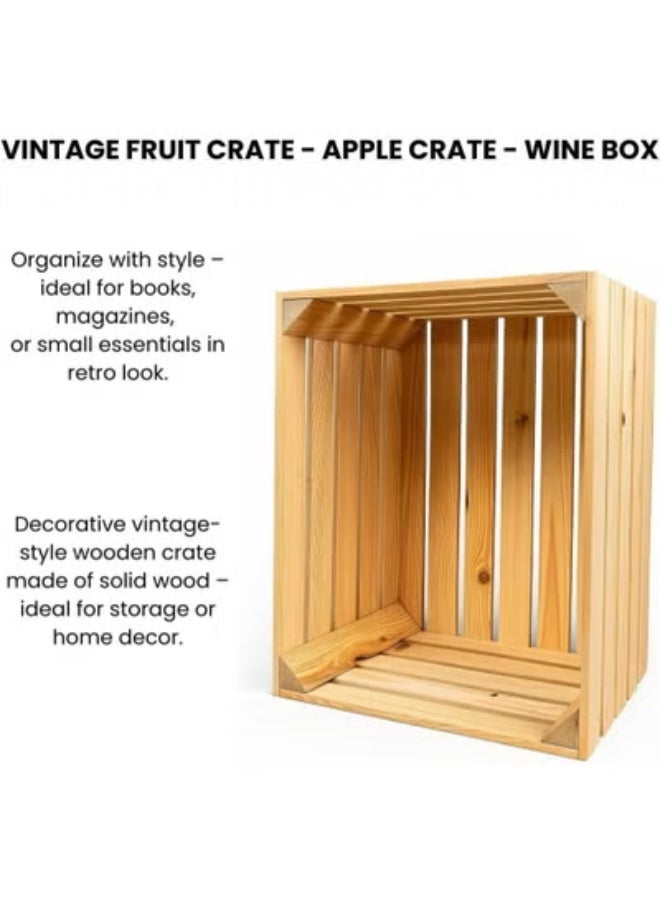 Natural wooden box - 50 x 40 x 30 cm - Fruit box, pastry box (1) - Image 2