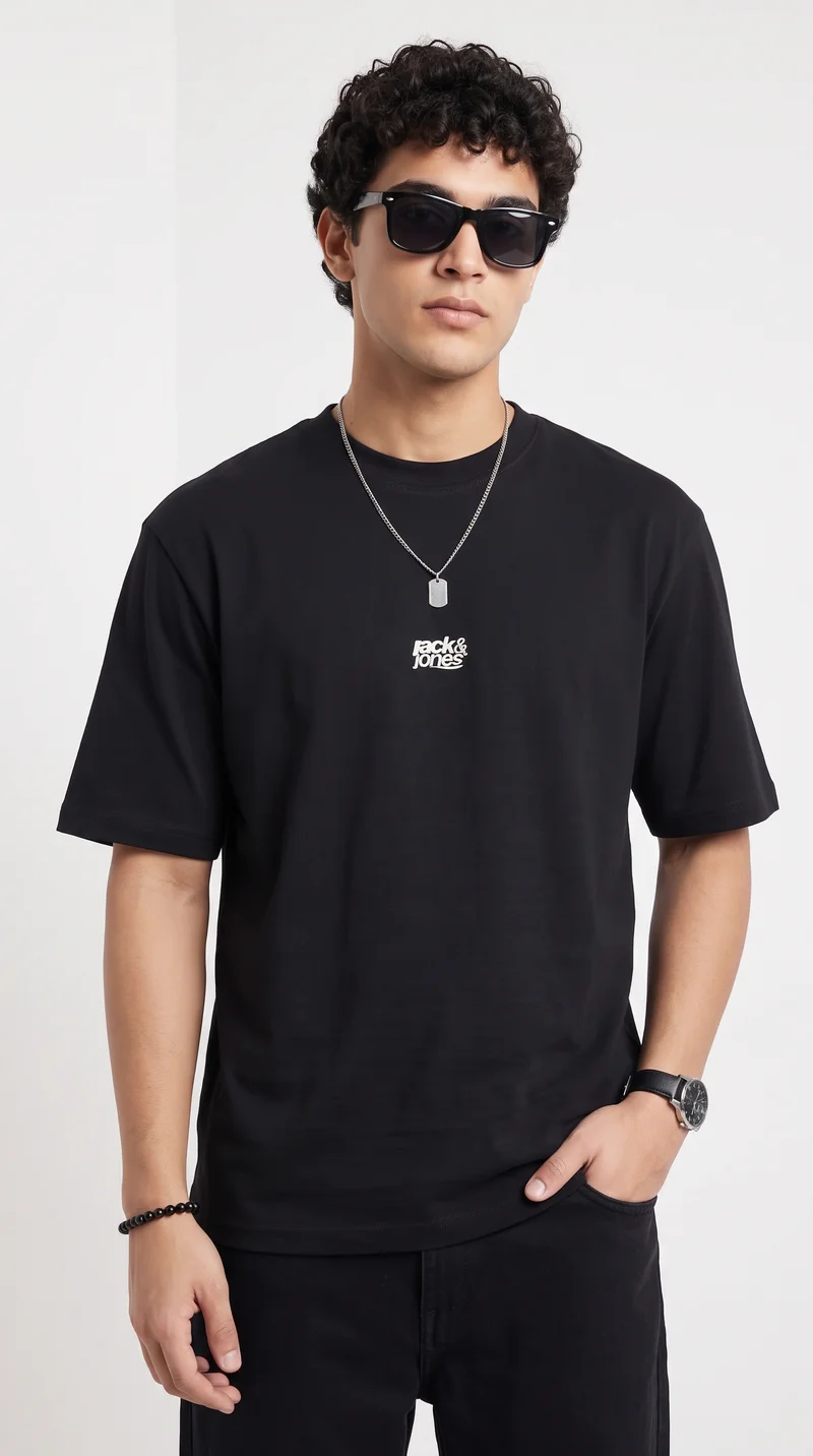 JACK & JONES Printed Crew Neck T-Shirt