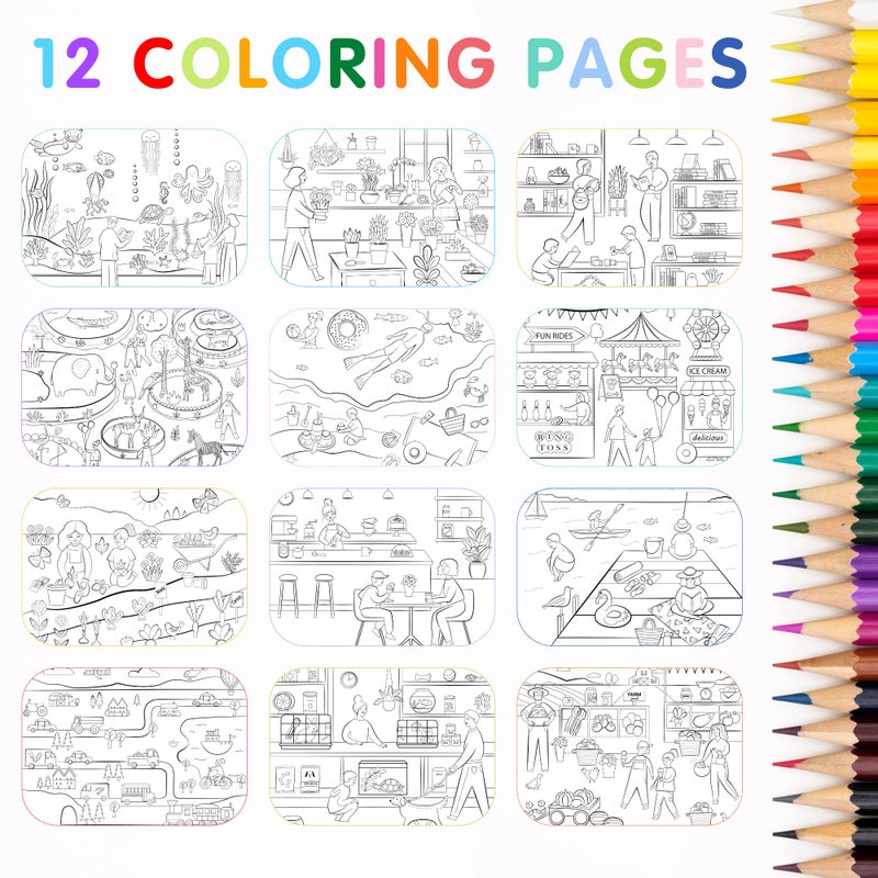 CUPKIN Sticker Book for Kids 2-4, 500+ Kids Stickers, All Around Town by Cupkin, 12 Coloring Pages, 12 Side by Side Scenes, Fun Toddler Travel Activity Coloring and Sticker Books for Ages 4-8 + 8-10 - Image 5