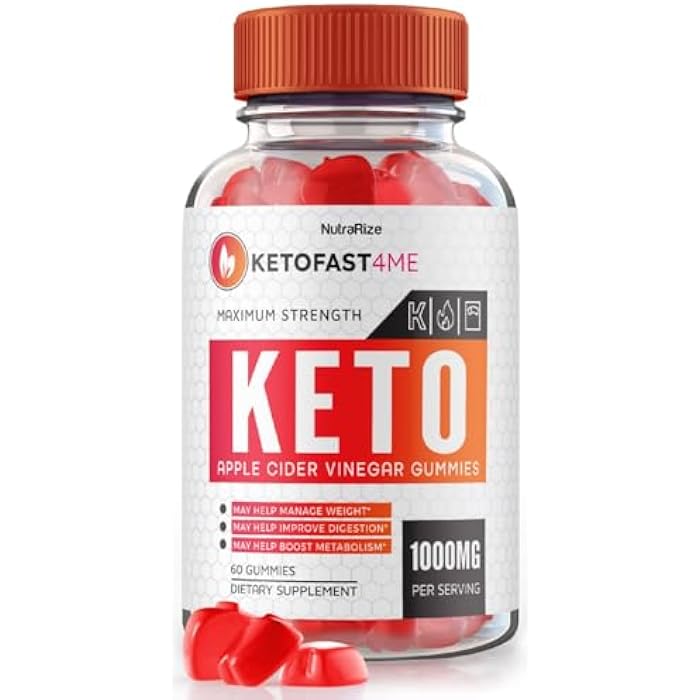 NutraRize KetoFast4ME Keto+ACV Gummies for Advanced Weight Loss, Maximum Strength Supplement, Gomitas Gummy Reviews (60 Gummies) - Image 1