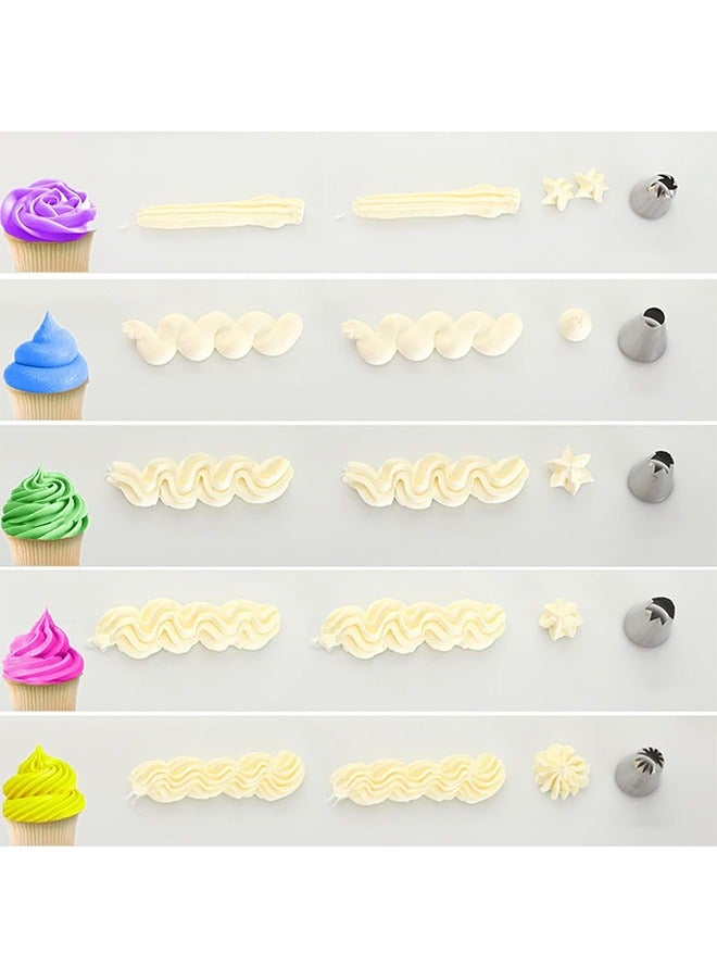 5Pcs Large Piping Tips Set Stainless Steel Frosting Piping Kit Pastry Cake Decorating Tips Baking Tools For Cookies Cupcake Decorating Kit 9FT 1E 356 1C 1A - Image 4