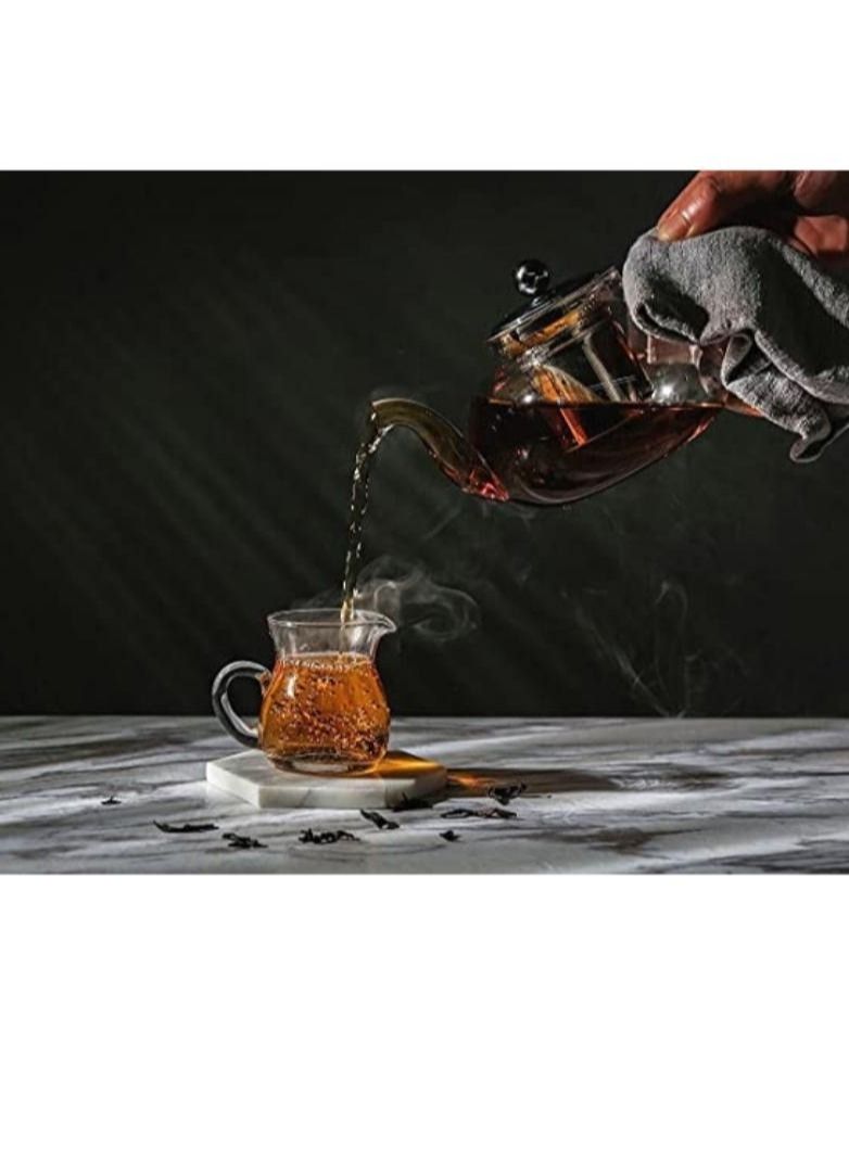 تيلاند إبريق شاي زجاجي مقاوم للحرارة من البورسليكات مع مصفاة من الفولاذ المقاوم للصدأ قابلة للإزالة لصنع الشاي والشاي السائب (0.6 لتر) - Image 4
