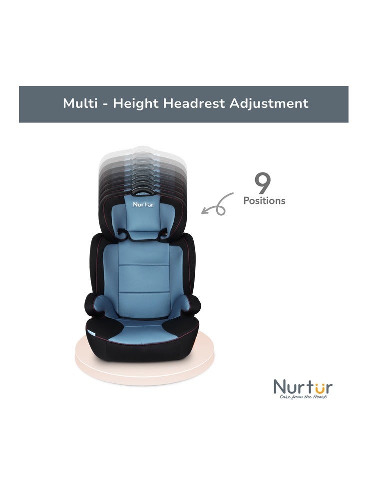 Nurtur Jupiter Kids 3 in1 Car Seat Booster Seat Adjustable Backrest Extra Protection 5Point Safety Harness 9 months to 12 years Upto 36kg Official Product - Image 5