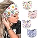 winthrop 4 Pcs Easter Headbands for Women Blue White Wide Turban Dress Up Costume Breathable Stretchy Non Slip Head Wrap Rabbit Egg Printed Holiday Spring Summer Hair Band for Yoga Running Party - Image 2