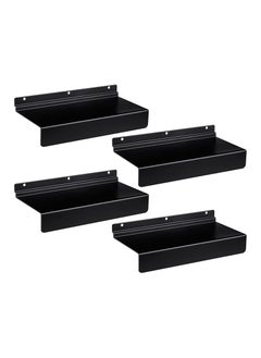 KASTWAVE Metal Slatwall Shelves, Slatwall Accessories and Fixtures, Floating Slat Wall Shelf Shelves for Shoes, Flat Display Shelves for Wall, Shoe Stores, Boutiques Supplies, 4Pcs (Black)  - Image 1