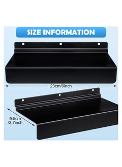 KASTWAVE Metal Slatwall Shelves, Slatwall Accessories and Fixtures, Floating Slat Wall Shelf Shelves for Shoes, Flat Display Shelves for Wall, Shoe Stores, Boutiques Supplies, 4Pcs (Black)  - Image 4