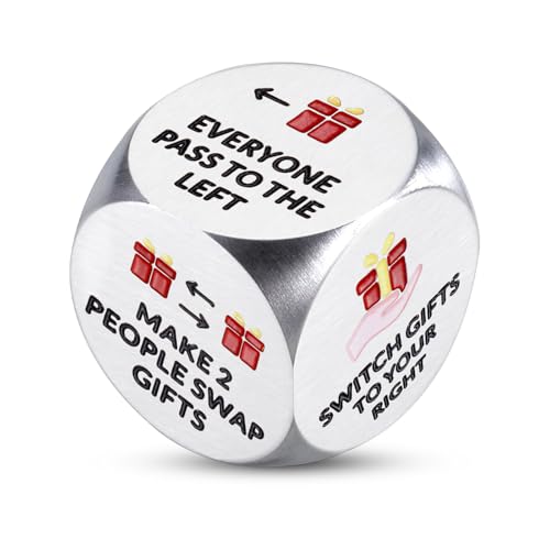 Fleure Esme Santa Swap Gift Exchange Dice Christmas Games Dice Stocking Stuffers for Party Games Fun Christmas Games for Family Party Xmas Dice Gifts for Teens Adults Grandkids Holiday Christmas Gag Gifts - Image 1
