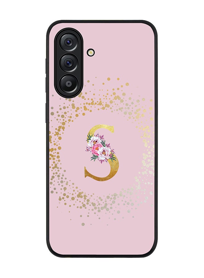 Stylizedd For Samsung Galaxy A56 5G Case,Slim fit Camera Protection, Shockproof Thin Phone cover  - Custom Monogram Floral - S  (Pink ) - Image 1
