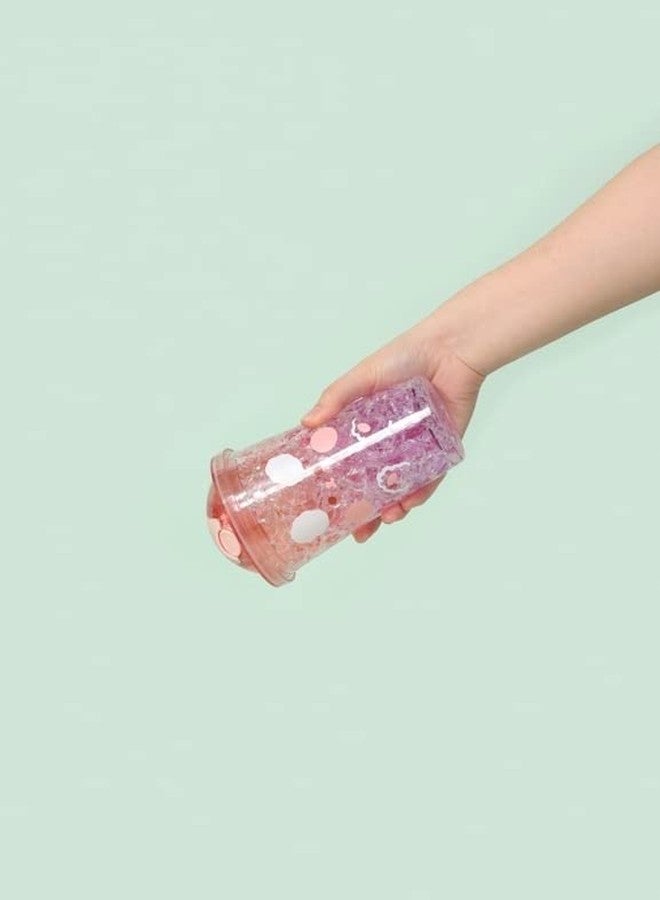 TEMSON Double Wall Cartoon Printed Sipper with Straw,Jelly Freezer Water Sipper for Kids, Acrylic Sipper Bottle with Straw - 450 ML (A - Pink)(BB 9012) - Image 2