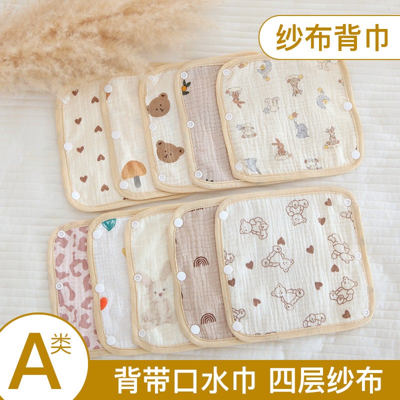 Four-Layer Cotton Gauze Back Towel Crepe Trolley Towel Back Towel Back Towel Back Towel Slipper Bite Towel Japanese-Korean Ins - Image 2