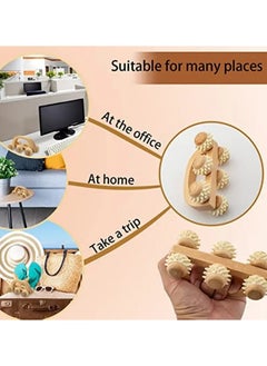 ORiTi Wood Massage Roller Wood Therapy Tools Anti Cellulite Massage Roller With 6 Rollers Soft Tissue Massage For Relax Muscle & Promote Stress Relief  - Image 2