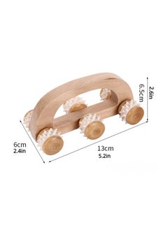 ORiTi Wood Massage Roller Wood Therapy Tools Anti Cellulite Massage Roller With 6 Rollers Soft Tissue Massage For Relax Muscle & Promote Stress Relief  - Image 4