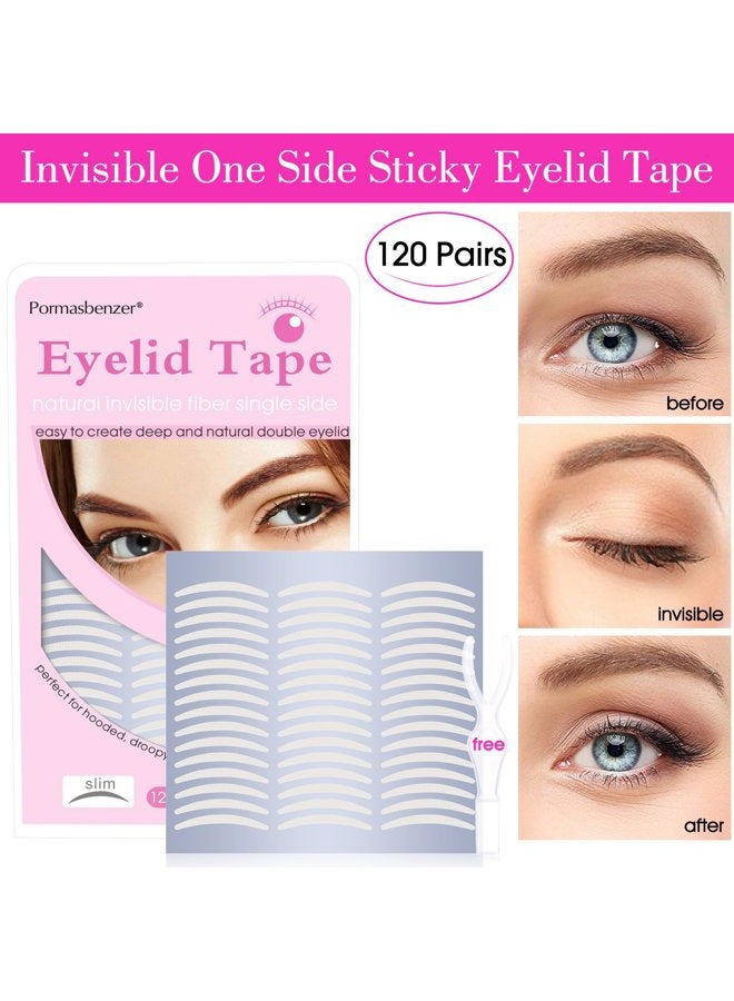 Pormasbenzer Natural Invisible Fiber Single Side Sticky Eyelid Tape Stickers - Instant Eyelid Lift Without Surgery - Perfect for Saggy, Hooded, Droopy, Uneven, Mono-eyelids - Image 3