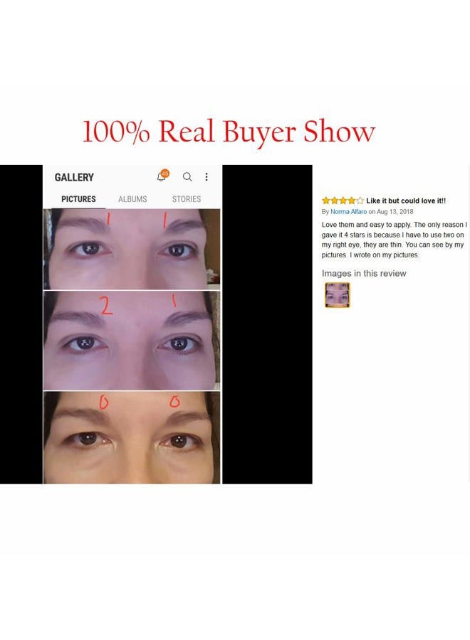 Pormasbenzer Natural Invisible Fiber Single Side Sticky Eyelid Tape Stickers - Instant Eyelid Lift Without Surgery - Perfect for Saggy, Hooded, Droopy, Uneven, Mono-eyelids - Image 2